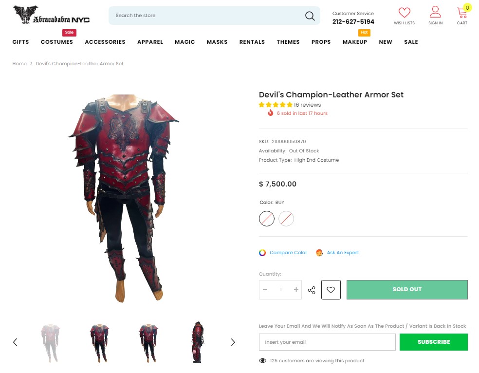 Devil's Champion Leather Armor Set – AbracadabraNYC