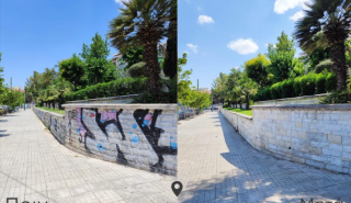 Δήμος Αθηναίων: Επιχειρήσεις αντι-γκράφιτι στην πλατεία Λαρίσης και στο πάρκο Δεξαμενής