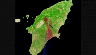 Στάχτη χιλιάδες στρέμματα στη Ρόδο: Αποκαλυπτικές οι δορυφορικές εικόνες