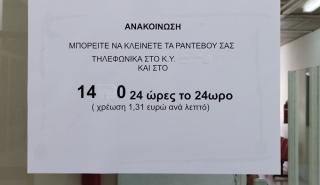 Τηλέφωνο για ραντεβού με χρέωση 1,31 ευρώ/λεπτό σε Κέντρο Υγείας της 6ης Υ.Πε. 