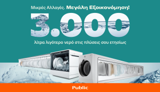 Public: Προτάσεις για εξοικονόμηση νερού έως και 3.000 λίτρα ετησίως ανά νοικοκυριό