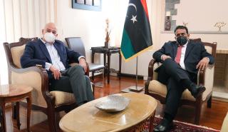 Συνάντηση Δένδια με τον πρόεδρο της Λιβύης - Σε «απόλυτη συνεννόηση» με τον Κ. Μητσοτάκη ο ΥΠΕΞ