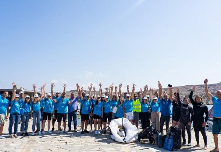 Παράκτιος και υποβρύχιος εθελοντικός καθαρισμός στο νησί της Δήλου