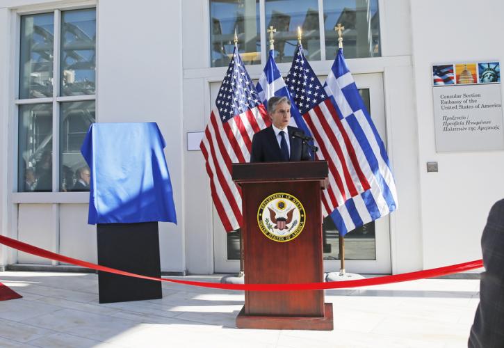 Ο Μπλίνκεν εγκαινίασε τη νέα πτέρυγα της αμερικανικής πρεσβείας - «Επένδυση στις διμερείς σχέσεις»