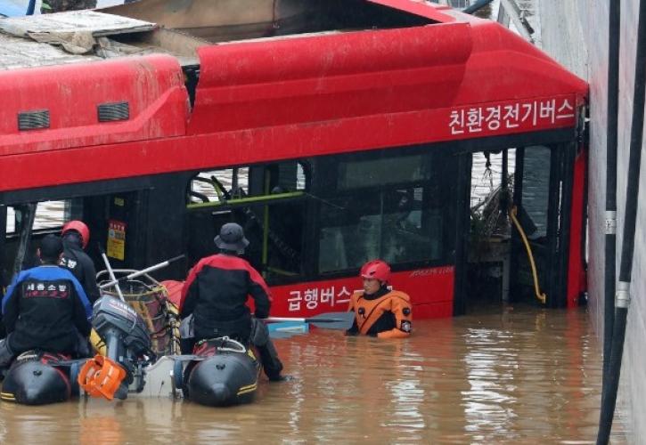 Νότια Κορέα: Στους 35 ανήλθε ο αριθμός των νεκρών από τις πλημμύρες
