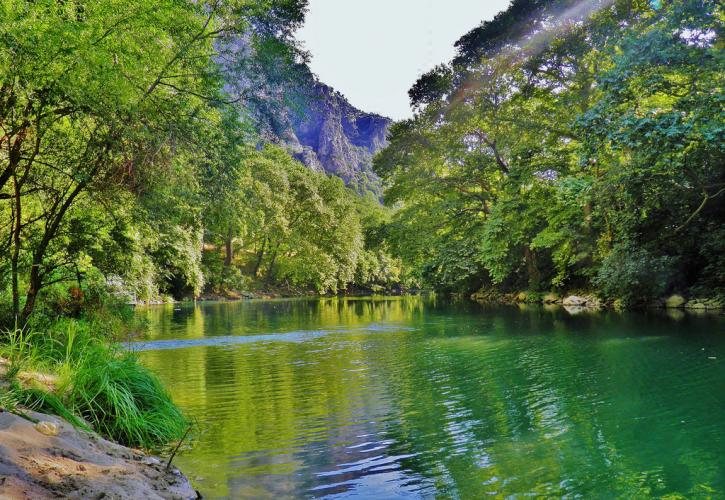 Ποταμάκι σε ορισμένα σημεία του ο Πηνειός από την ξηρασία