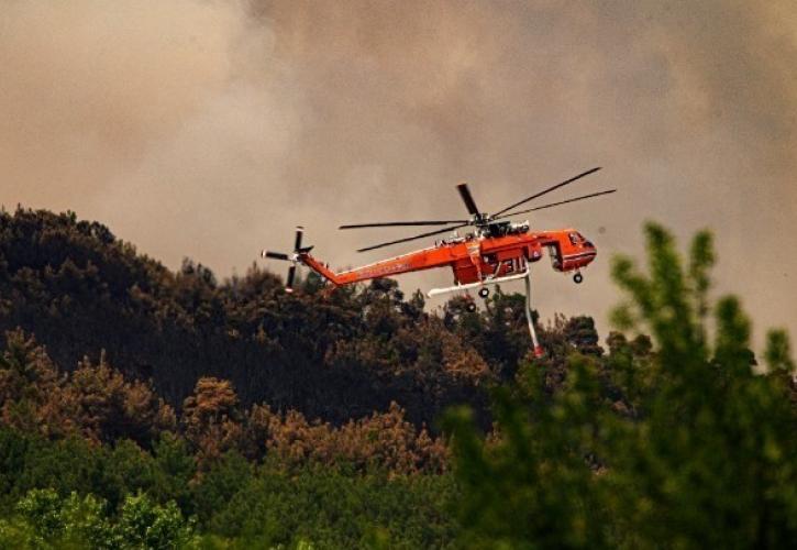 Σε εξέλιξη πυρκαγιά σε δύσβατη περιοχή στο όρος Παγγαίο