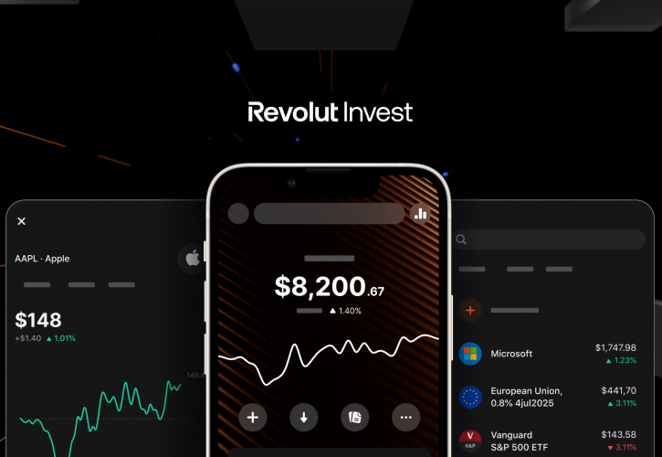 Η εφαρμογή Revolut Invest κυκλοφορεί σε Ελλάδα, Τσεχία και Δανία