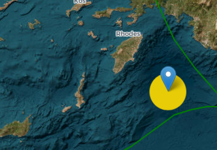 Σεισμός 4,8 ρίχτερ στην θαλάσσια περιοχή της Ρόδου