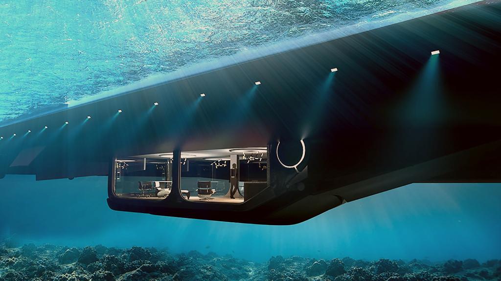 Cantharus concept yacht: Το 69μετρο σκάφος έχει στη γάστρα του ένα υποβρύχιο γραφείο με θέα στο βυθό